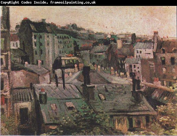 Vincent Van Gogh Overlooking the rooftops of Paris